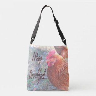 Chicken I poop Breakfast Funny Humor Crossbody Tas