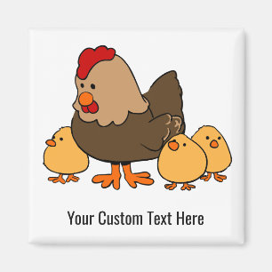 Chicken illustration custom text magnet magneet