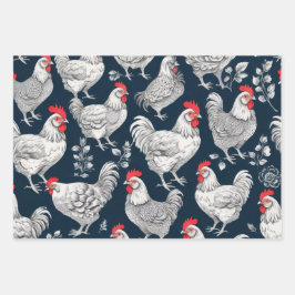  Chicken Illustration Inpakpapier Vel