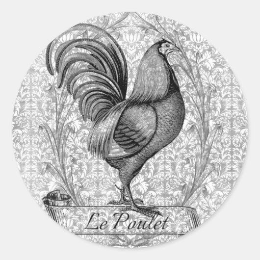 Chicken Illustration Ronde Sticker (Voorkant)