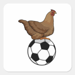 Chicken in Soccer Sports Vierkante Sticker