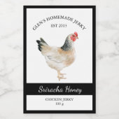 Chicken Jerky Label Voedselcontainer Etiket (Enkel label)