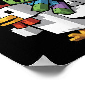 Chicken Jockey Pixel Grappig Poster (Hoek)