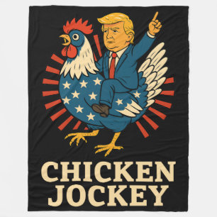 Chicken Jockey Trump Funny Meme Fleece Deken