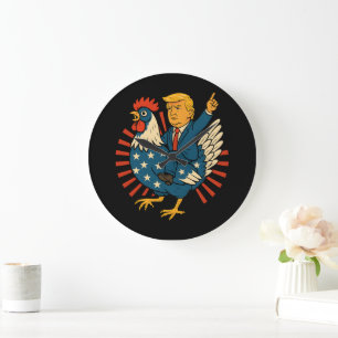 Chicken Jockey Trump Funny Meme Grote Klok