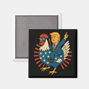 Chicken Jockey Trump Funny Meme Magneet