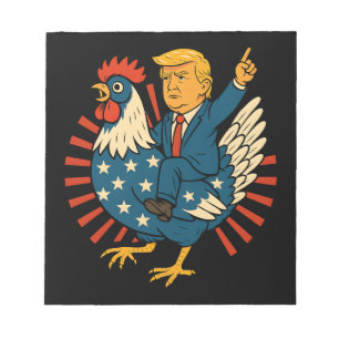 Chicken Jockey Trump Funny Meme Notitieblok