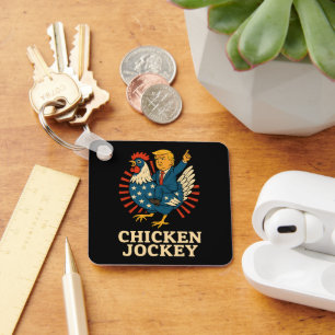Chicken Jockey Trump Funny Meme Sleutelhanger
