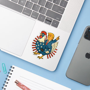 Chicken Jockey Trump Funny Meme Sticker