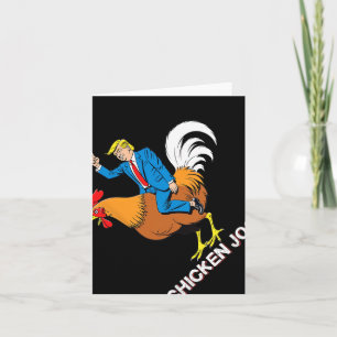 Chicken Jockey Trump Funny Meme Surreal Humor T-sh Kaart