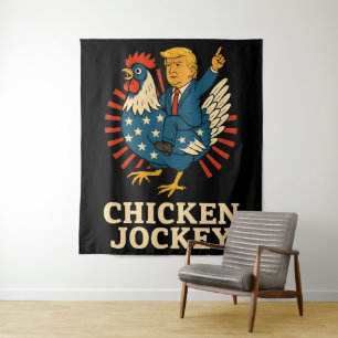 Chicken Jockey Trump Funny Meme Wandkleed