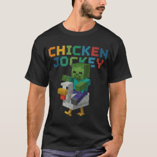 Chicken Jockey Zombie Pixel Grappig T-shirt