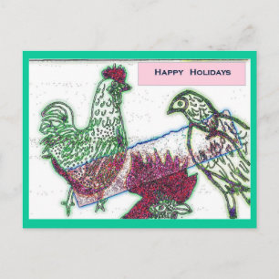 Chicken Joy-Briefkaart voor kerstmis Feestdagenkaart