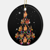 Chicken Kerstbomen Licht Funny Chicken Xmas Keramisch Ornament (Links)