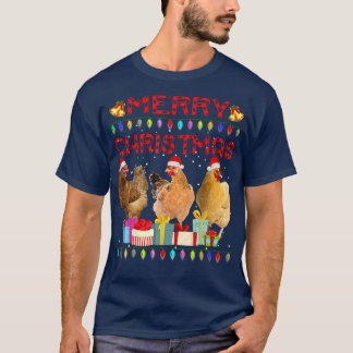 Chicken Kerstlamles Merry Xmas Chicken Funny T-shirt