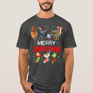 Chicken kerstlampjes Merry Xmas Chicken Cute C T-shirt