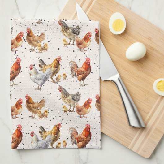 Chicken Kitchen Towel Theedoek (Quarter Fold)