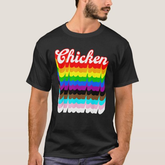 Chicken LGBTQ pride rainbow T-shirt (Voorkant)
