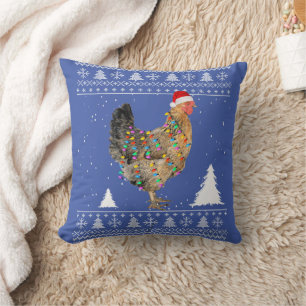 Chicken Lights met kerstpyjama met kerstmis Kussen