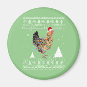 Chicken Lights met kerstpyjama met kerstmis Magneet
