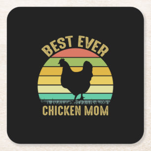 Chicken Lover Best Ever Chicken Ma Vierkante Kartonnen Onderzetter