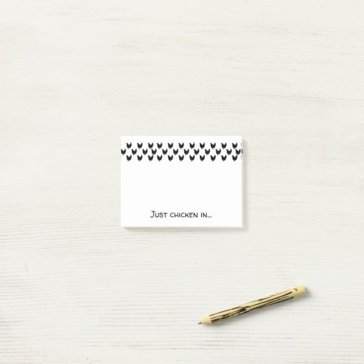 Chicken Lover Black en White Silhouettes Funny Post-it® Notes (Op bureau)