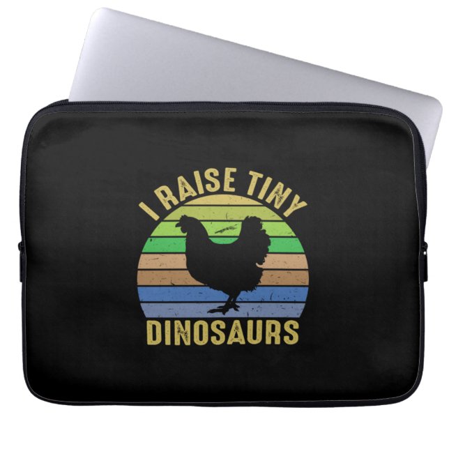 Chicken Lover | I Raise Tiny Dinosaurs Laptop Sleeve (Voorkant)