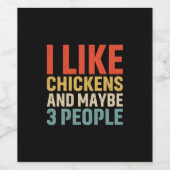 Chicken Lover | Ik hou van kippen Wijn Etiket (Enkel label)