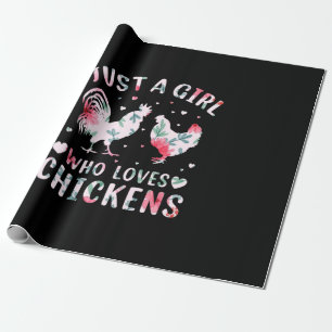 Chicken Lover Meisje dat van kippen houdt Cadeaupapier