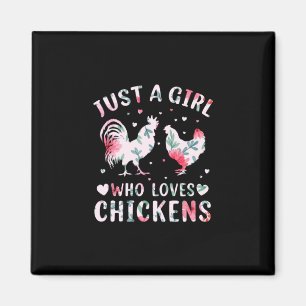Chicken Lover Meisje dat van kippen houdt Magneet
