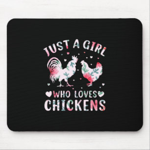 Chicken Lover Meisje dat van kippen houdt Muismat