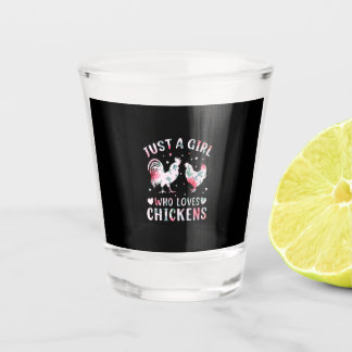 Chicken Lover | Meisje dat van kippen houdt Shot Glas