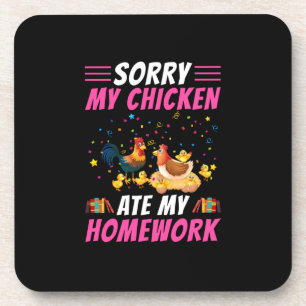 Chicken Lover Mijn Chicken Ate My Homework Bier Onderzetter