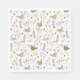 Chicken Lovers Boerderij Dier  Bloemen Servet