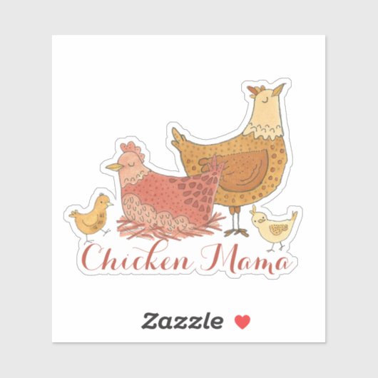 Chicken Mama Cute Sticker (Vel)