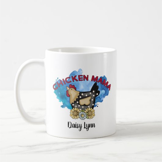 Chicken Mama Rustic Personalized Koffiemok (Links)