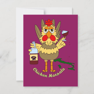Chicken Marsala ~ Funny Chicken Briefkaart