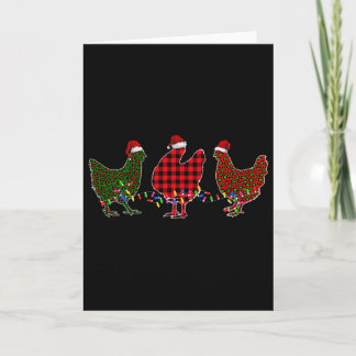Chicken Merry Christmas Red Green Leopard Plaid Xm Kaart