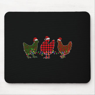 Chicken Merry Christmas Red Green Leopard Plaid Xm Muismat