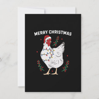 Chicken Merry-kerst Funny Santa Hat Chicken Li Kaart