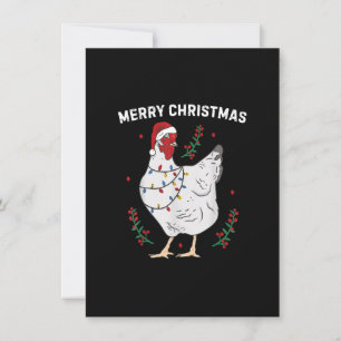 Chicken Merry-kerst Funny Santa Hat Chicken Li Kaart