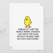 CHICKEN MOTIEVEN BEDANKKAART (Voorkant / Achterkant)