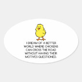 CHICKEN MOTIEVEN OVALE STICKER (Voorkant)