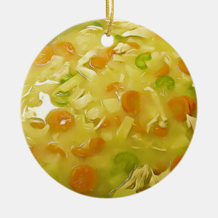 Chicken Noodle Soup Gag Gift Food Kerstmis Keramisch Ornament