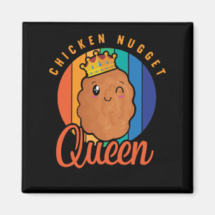 Chicken Nugget Girl Foodie Queen Magneet