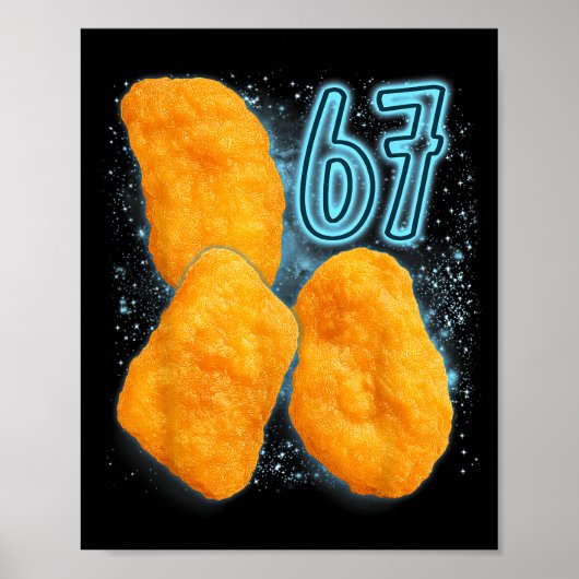 Chicken Nugget Lover 67 Meme Six Seven Fried Chick Poster (Voorkant)