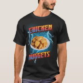 Chicken Nuggets Funny Heavy Metal, Rap Bootleg Sty T-shirt (Voorkant)