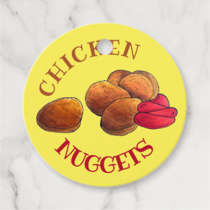 Chicken Nuggets met Ketchup Junk Food Foodie Bedankjes Labels