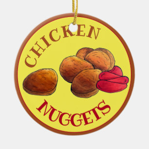 Chicken Nuggets met Ketchup Junk Food Foodie Keramisch Ornament