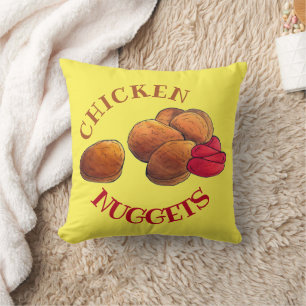 Chicken Nuggets met Ketchup Junk Food Foodie Kussen